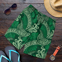 Forest Green Monstera Shorts for Men Polynesian Tribal Pattern LT01 Green - Polynesian Pride