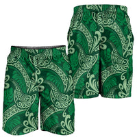 Forest Green Monstera Shorts for Men Polynesian Tribal Pattern LT01 - Polynesian Pride