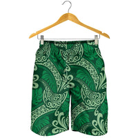 Forest Green Monstera Shorts for Men Polynesian Tribal Pattern LT01 - Polynesian Pride