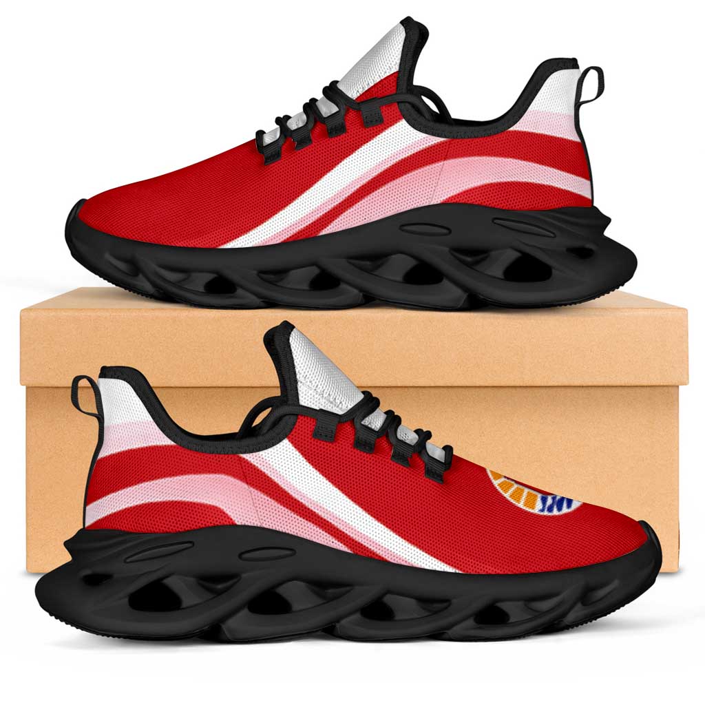 French Polynesia Clunky Sneakers Flag-Inspired Curve Style LT05 Red - Polynesian Pride