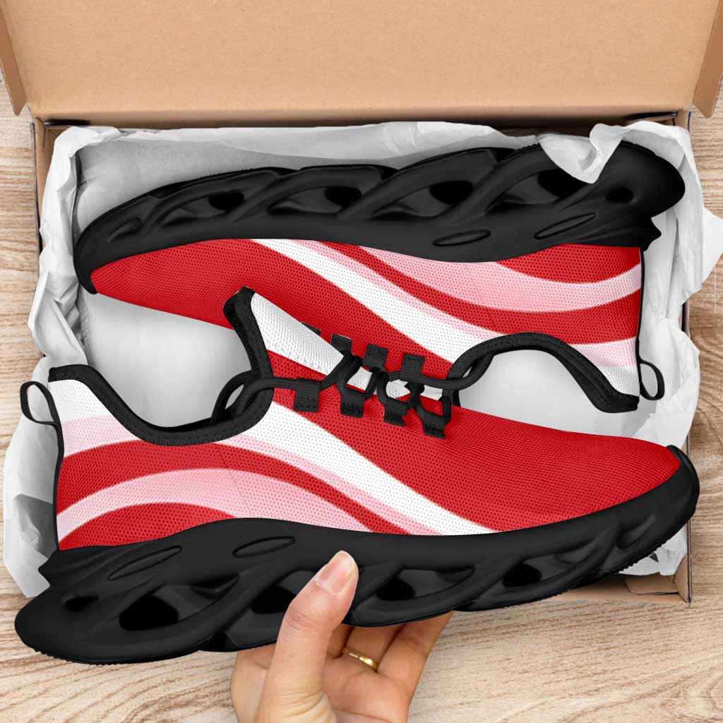 French Polynesia Clunky Sneakers Flag-Inspired Curve Style LT05 - Polynesian Pride