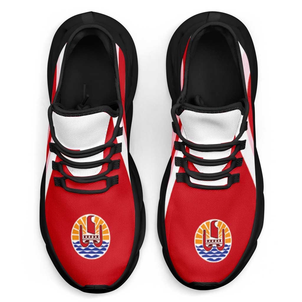 French Polynesia Clunky Sneakers Flag-Inspired Curve Style LT05 - Polynesian Pride