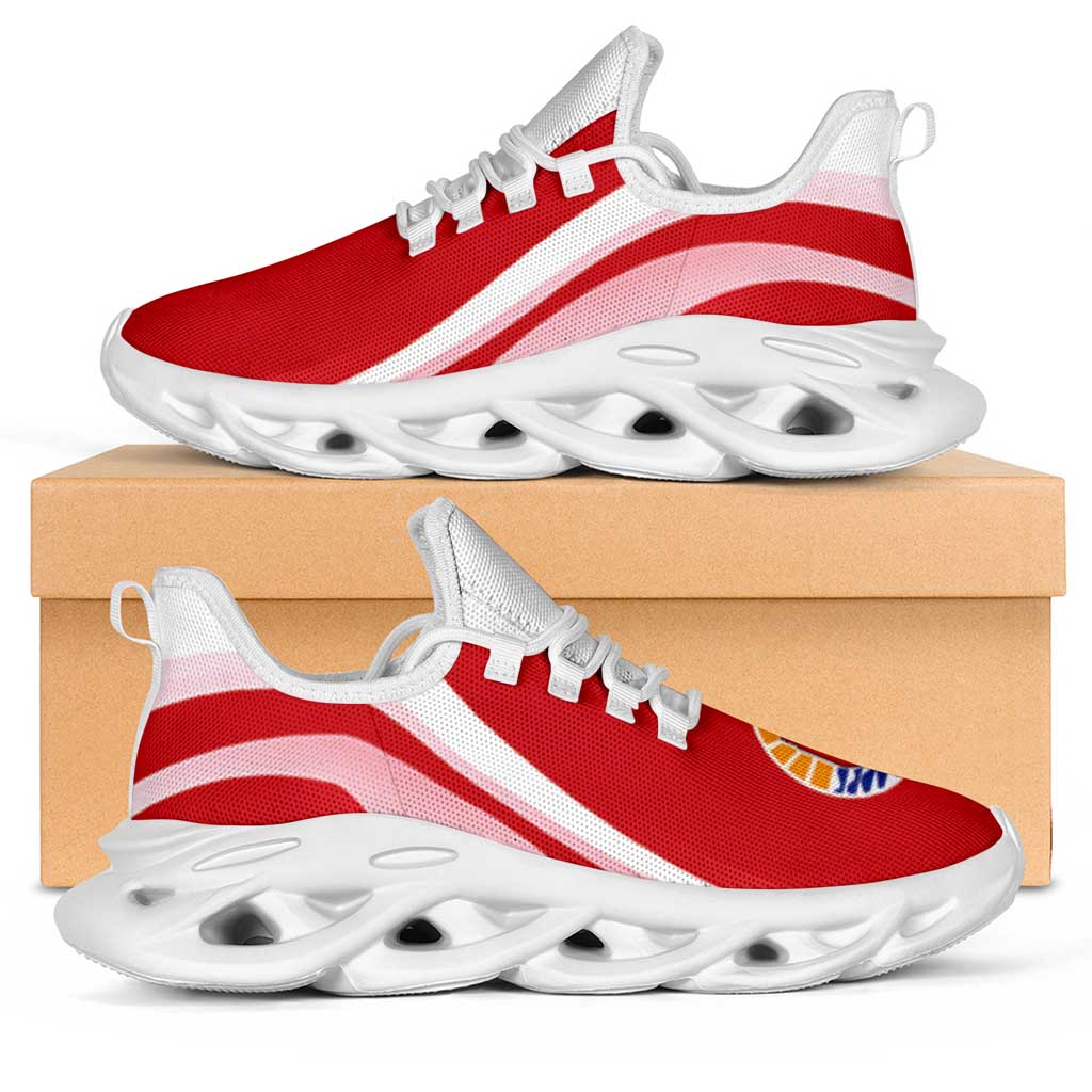 French Polynesia Clunky Sneakers Flag-Inspired Curve Style LT05 Red - Polynesian Pride
