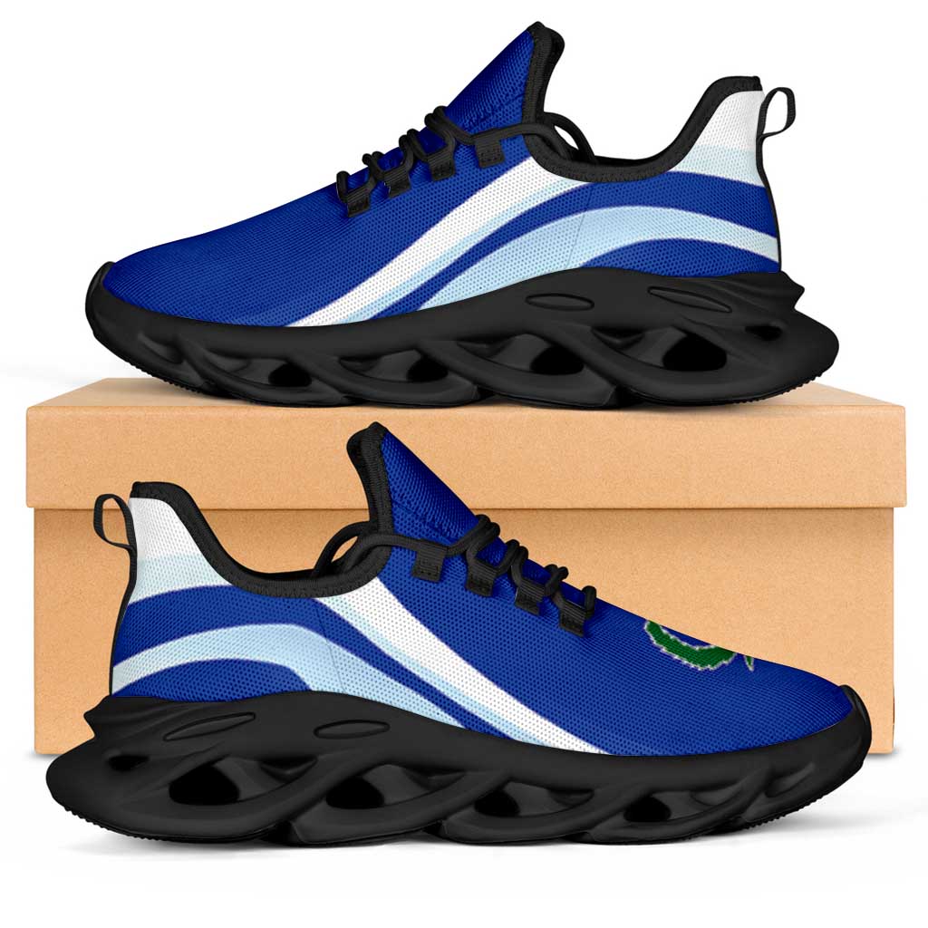 FSM Pohnpei Clunky Sneakers Flag-Inspired Curve Style LT05 Blue - Polynesian Pride