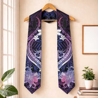 Galaxy Polynesian Pattern With Tropical Flowers Graduation Stole LT05 One Size Galaxy - Polynesian Pride