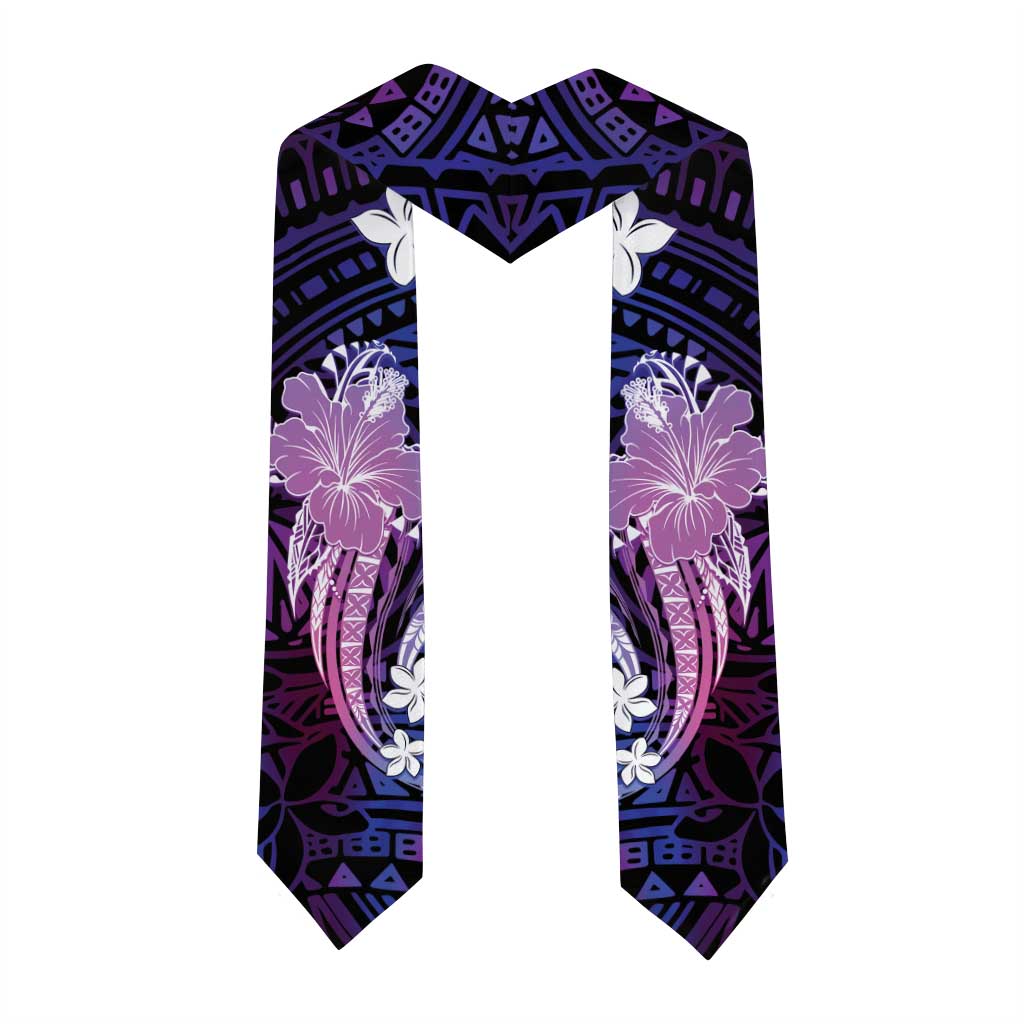 Galaxy Polynesian Pattern With Tropical Flowers Graduation Stole LT05 - Polynesian Pride