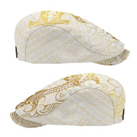 Gold and White Hawaii Jeff Hat Hammerhead Shark Tattoo Curve Polynesian - Polynesian Pride