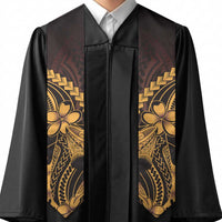 Gold Black Aloha Hawaii Graduation Stole Polynesian Shark Tattoo With Plumeria LT14 - Polynesian Pride