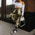 Gold Tropical Hawaii Jogger Pants Seamless Monstera Plumeria Hawaiian Pattern - Polynesian Pride