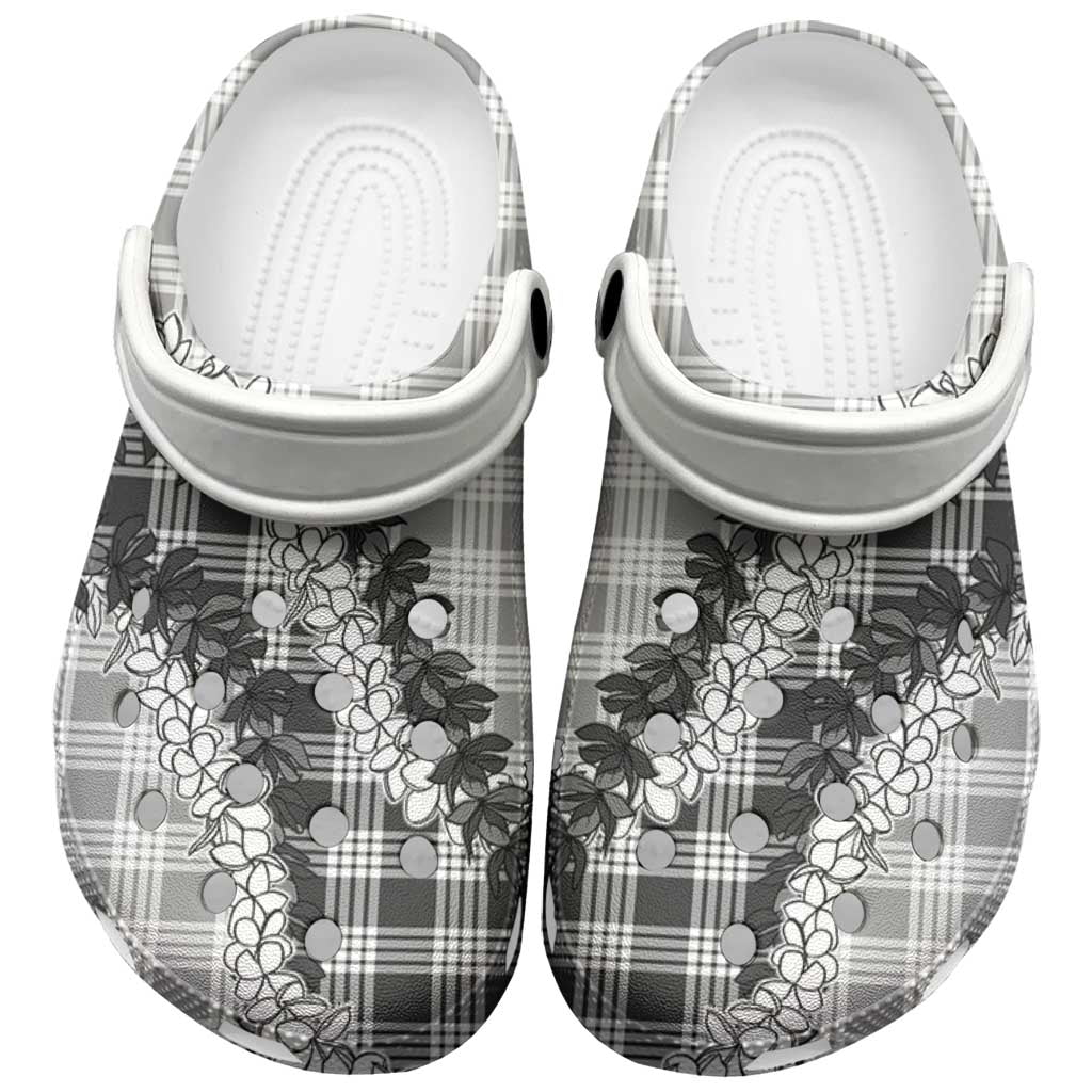 Gray Hawaii Palaka Clogs Shoes Hawaiian Honohono Lei LT05 Gray - Polynesian Pride
