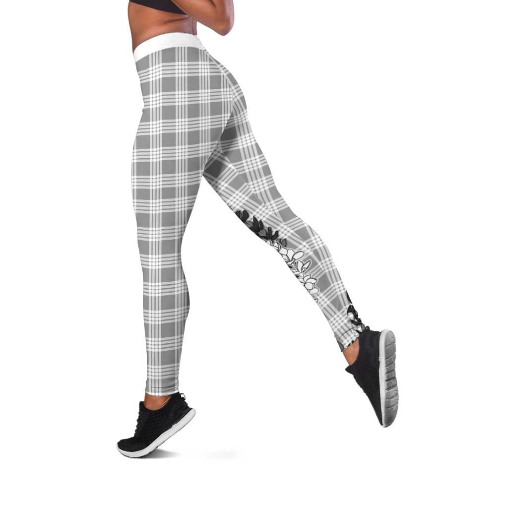 Gray Hawaii Palaka Leggings Hawaiian Honohono Lei LT05 Gray - Polynesian Pride