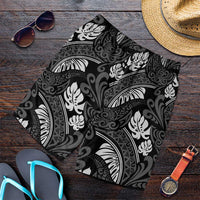 Grayscale Monstera Shorts for Men Polynesian Tribal Pattern LT01 Black - Polynesian Pride