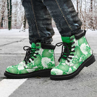 Green Aloha Hawaii All Season Boots Monstera Hibiscus Plumeria Seamless Vibes - Polynesian Pride