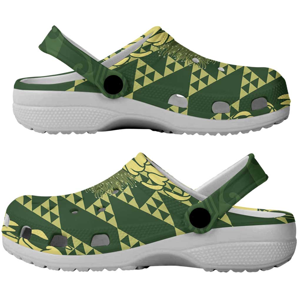 Green Aloha Hawaii Clogs Shoes Hawaiian Kakau Ohia Lehua Lei - Polynesian Pride