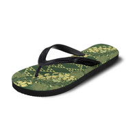 Green Aloha Hawaii Flip Flops Hawaiian Kakau Ohia Lehua Lei - Polynesian Pride