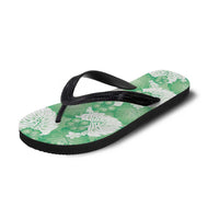 Green Aloha Hawaii Flip Flops Monstera Hibiscus Plumeria Seamless Vibes - Polynesian Pride