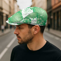 Green Aloha Hawaii Jeff Hat Monstera Hibiscus Plumeria Seamless Vibes - Polynesian Pride