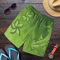 Green Gradient Polynesia Shorts for Men Hawaiian Tribal Hammerhead Shark Tattoo LT14 Green - Polynesian Pride