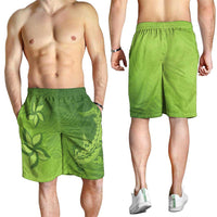 Green Gradient Polynesia Shorts for Men Hawaiian Tribal Hammerhead Shark Tattoo LT14 - Polynesian Pride
