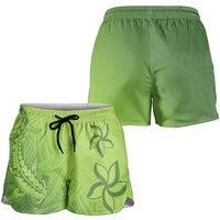 Green Gradient Polynesia Shorts for Women Hawaiian Tribal Hammerhead Shark Tattoo LT14 - Polynesian Pride
