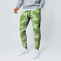 Green Hawaii Kalo Palaka Motifs Jogger Pants Hawaiian Taro Leaves Elegant Vibes LT14 - Polynesian Pride