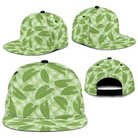 Green Hawaii Kalo Palaka Motifs Snapback Cap Hawaiian Taro Leaves Elegant Vibes LT14 - Polynesian Pride
