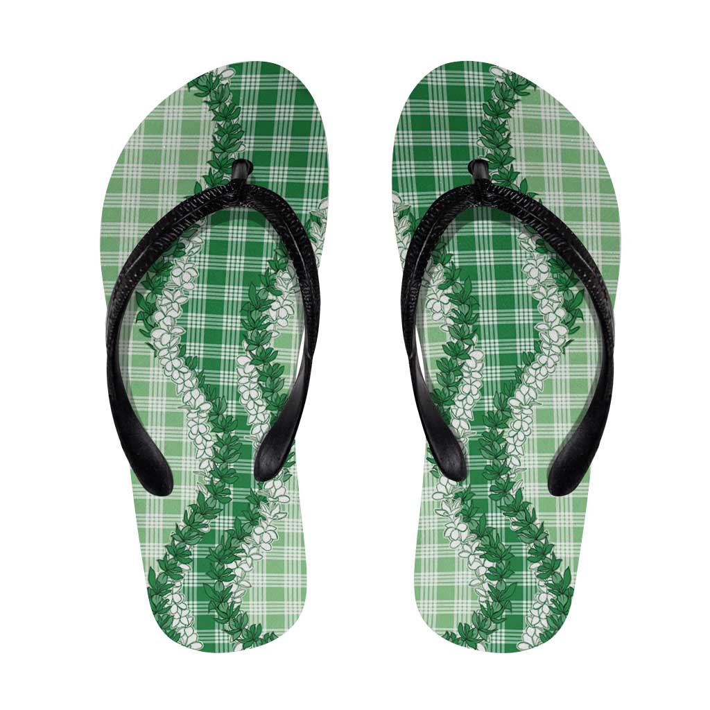 Green Hawaii Palaka Flip Flops Hawaiian Honohono Lei LT05 Green - Polynesian Pride