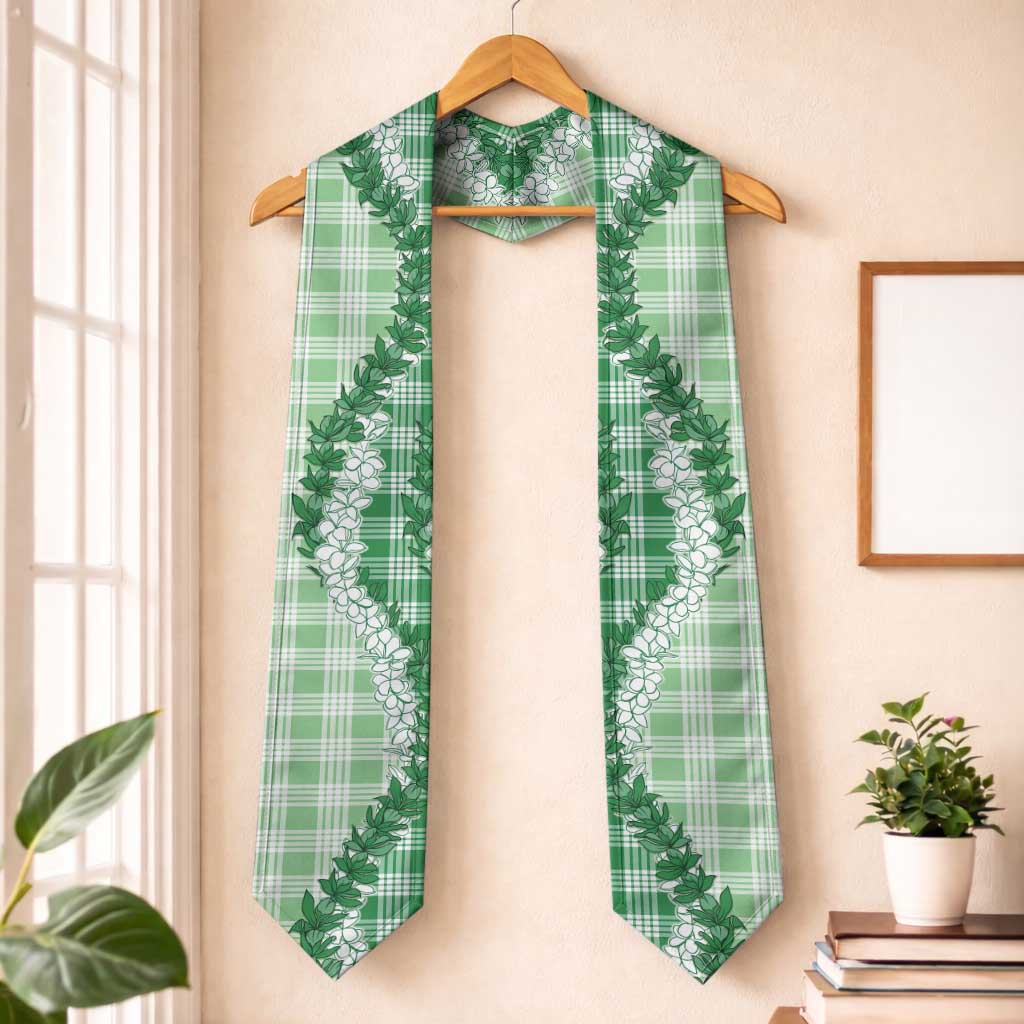 Green Hawaii Palaka Graduation Stole Hawaiian Honohono Lei LT05 One Size Green - Polynesian Pride
