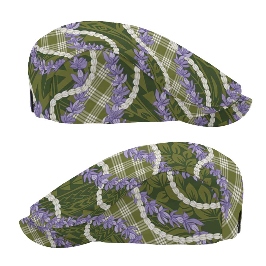 Green Hawaii Palaka Honohono Pikake Jeff Hat Hawaiian Orchid Lei Polynesian Pattern - Polynesian Pride