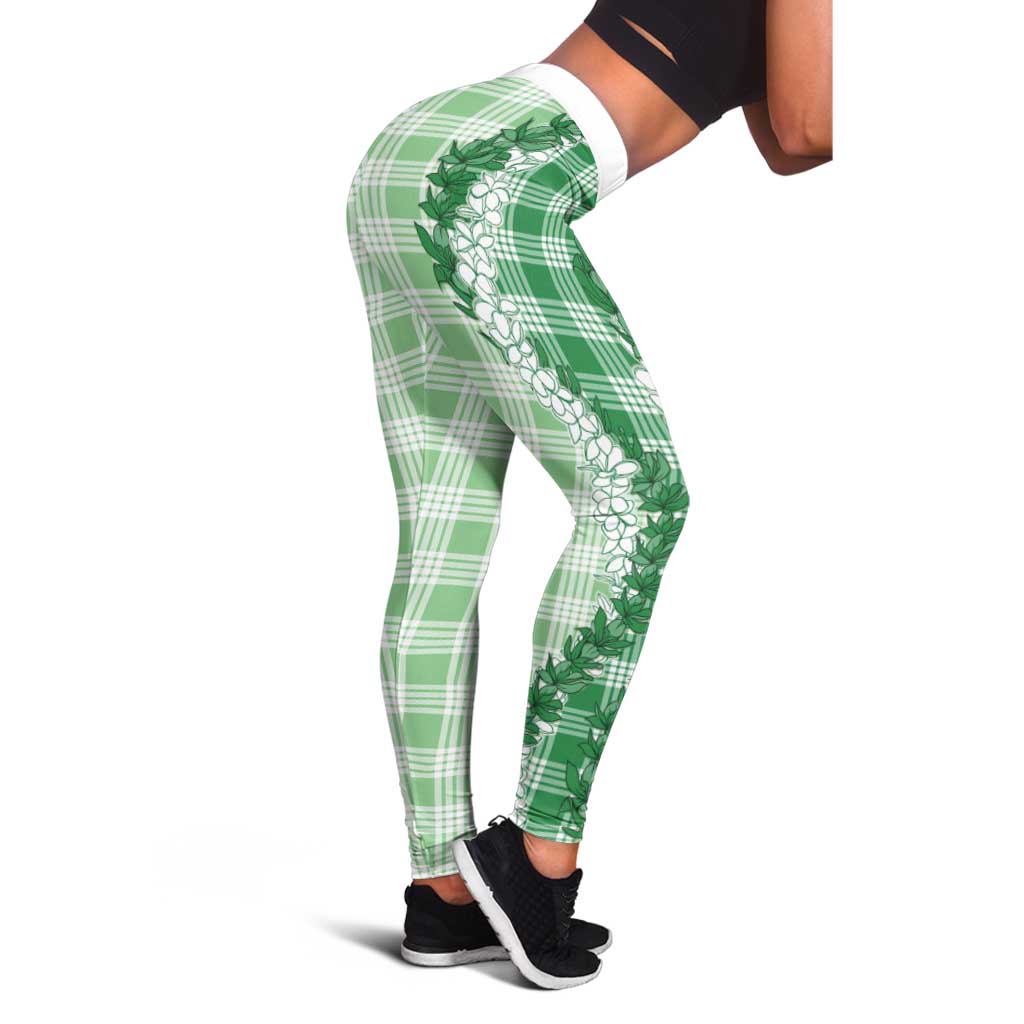 Green Hawaii Palaka Leggings Hawaiian Honohono Lei LT05 - Polynesian Pride