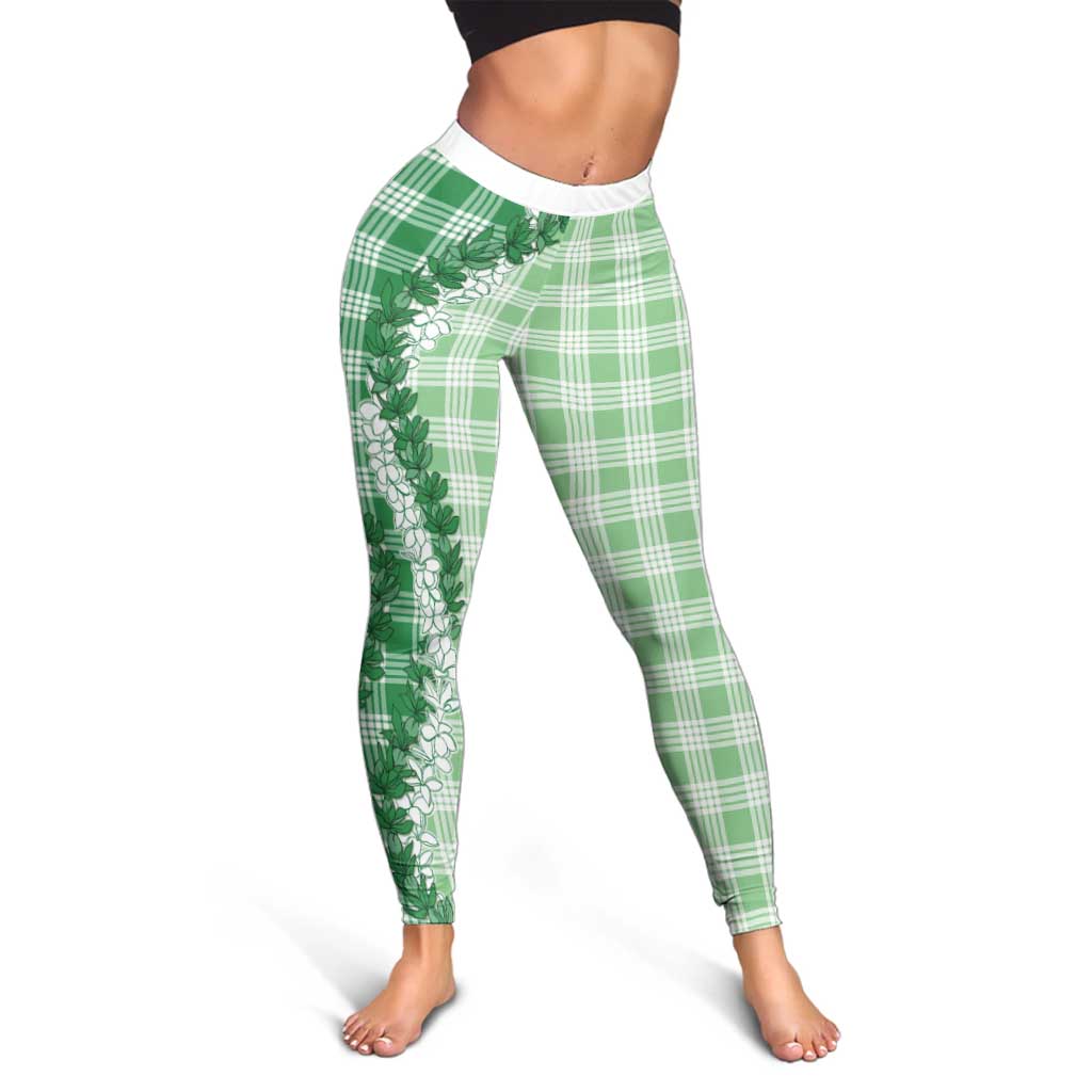 Green Hawaii Palaka Leggings Hawaiian Honohono Lei LT05 - Polynesian Pride