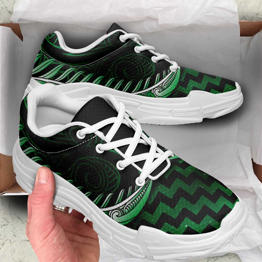Green Matariki New Zealand Chunky Sneakers Maori Poutama Galaxy Vibes LT14 - Polynesian Pride