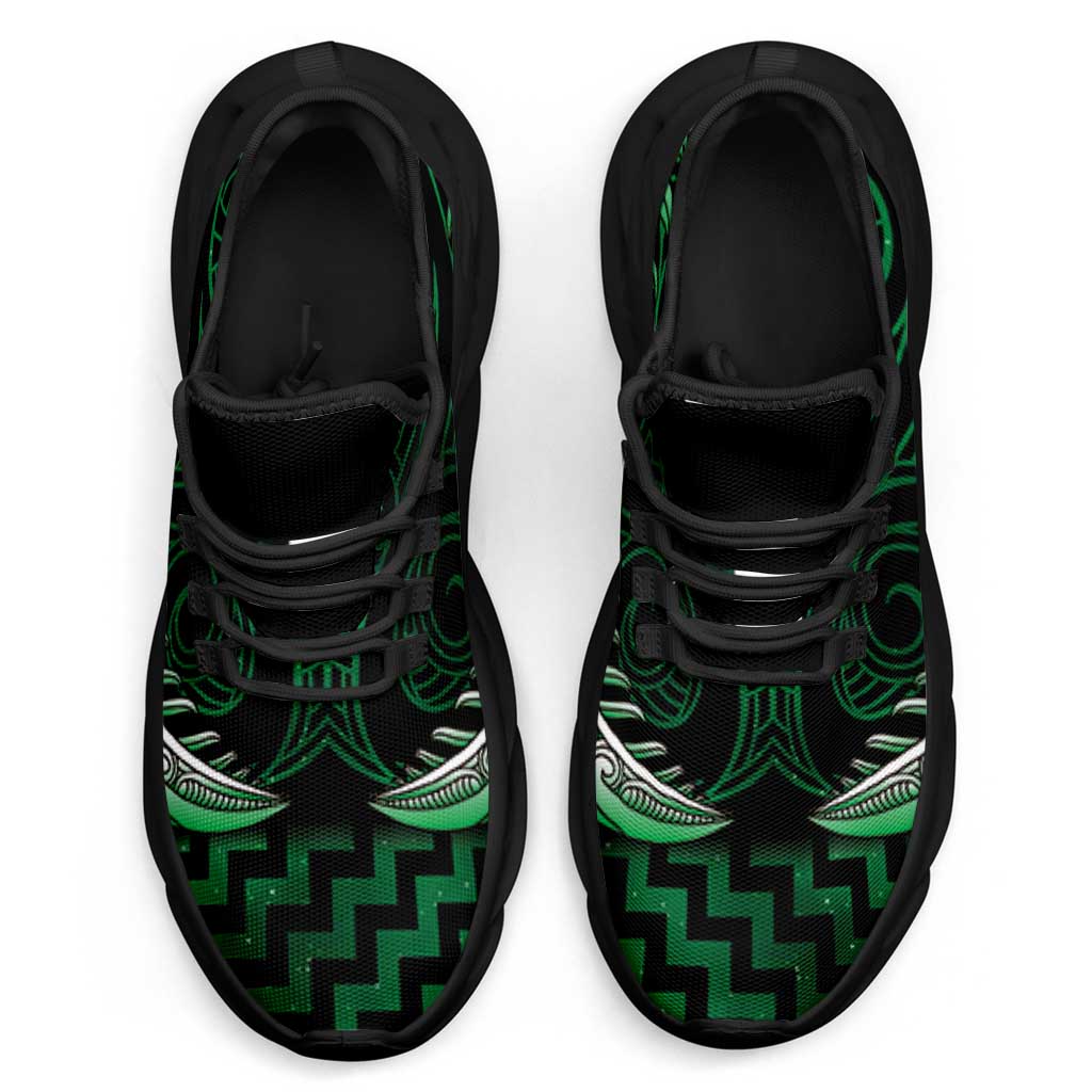 Green Matariki New Zealand Clunky Sneakers Maori Poutama Galaxy Vibes LT14 - Polynesian Pride