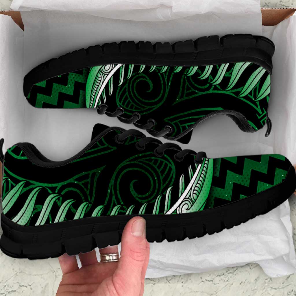 Green Matariki New Zealand Sneakers Maori Poutama Galaxy Vibes LT14 Green - Polynesian Pride