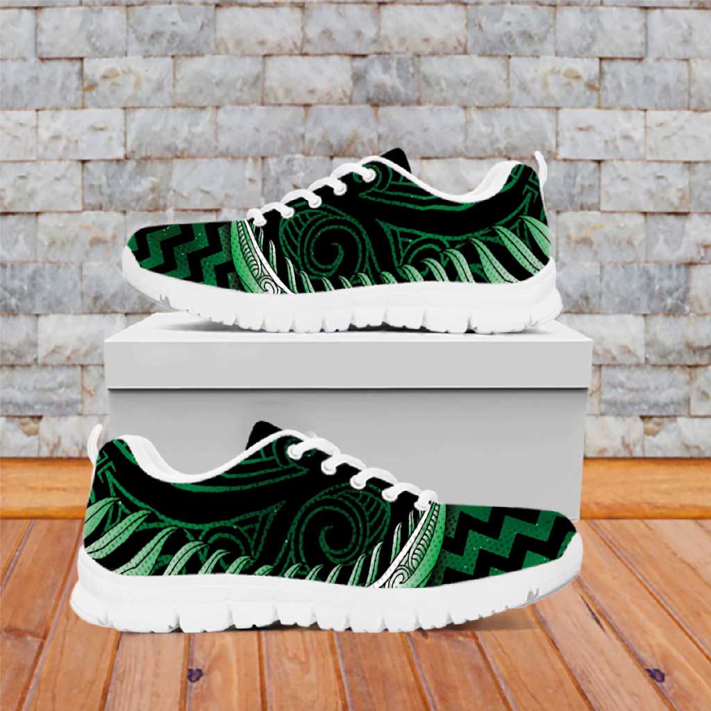 Green Matariki New Zealand Sneakers Maori Poutama Galaxy Vibes LT14 Green - Polynesian Pride