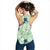Green Palaka Crane and Flowers Women Racerback Tank Japan Heritage Spirit - Polynesian Pride