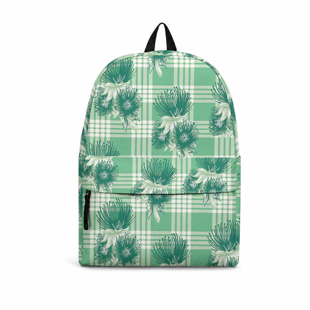 Green Palaka Hawaii Backpack Hawaiian Lehua Blossoms LT05 Green - Polynesian Pride