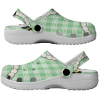 Green Palaka Hawaii Clogs Shoes Kukui Nut Pikake Lei Hawaiian Tapa Pattern - Polynesian Pride
