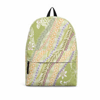 Green Palaka Hawaii Leis Backpack Hawaiian-plaid Elegant Tropical Vibes LT14 Green - Polynesian Pride