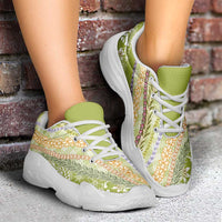Green Palaka Hawaii Leis Chunky Sneakers Hawaiian-plaid Elegant Tropical Vibes LT14 - Polynesian Pride