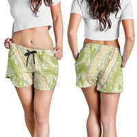 Green Palaka Hawaii Leis Shorts for Women Hawaiian-plaid Elegant Tropical Vibes LT14 - Polynesian Pride