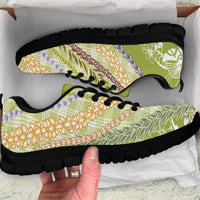 Green Palaka Hawaii Leis Sneakers Hawaiian-plaid Elegant Tropical Vibes LT14 Green - Polynesian Pride