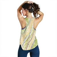 Green Palaka Hawaii Leis Women Racerback Tank Hawaiian-plaid Elegant Tropical Vibes LT14 - Polynesian Pride