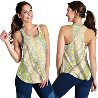 Green Palaka Hawaii Leis Women Racerback Tank Hawaiian-plaid Elegant Tropical Vibes LT14 - Polynesian Pride