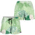 Green Palaka Japanese Traditional Shorts for Women Asanoha Seigaiha Sakura Motif - Polynesian Pride