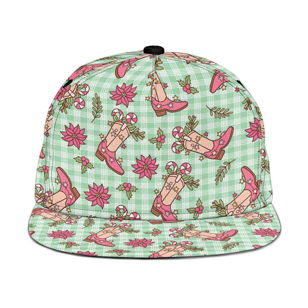 Green Paniolo Palaka Hawaiian Cowgirl Christmas Snapback Cap - Polynesian Pride