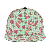 Green Paniolo Palaka Hawaiian Cowgirl Christmas Snapback Cap - Polynesian Pride