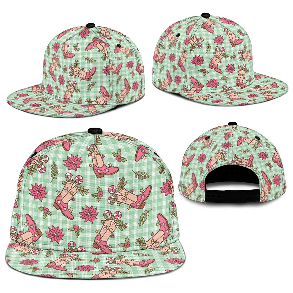 Green Paniolo Palaka Hawaiian Cowgirl Christmas Snapback Cap - Polynesian Pride