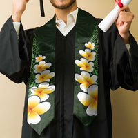 Green Polynesia Graduation Stole Plumeria Tropical Leaves With Galaxy Polynesian Art LT14 - Polynesian Pride