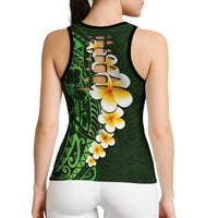 Green Polynesia Hollow Tank Top Plumeria Tropical Leaves Galaxy Polynesian Art LT14 - Polynesian Pride